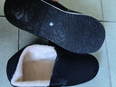 高帮加绒加厚老北京布鞋男士一脚蹬休闲防滑牛筋底中老年帆布鞋3 高帮黑棉 41 实拍图