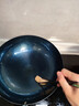 章丘铁锅正宗手工锻打铁锅无涂层物理不粘锅炒锅老式家用炒菜锅厨具轻音 标准版古法烤蓝(已干烧） 34cm 实拍图