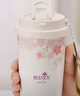 富光拾喜（FUGURNG BESTJOY）保温杯咖啡杯男女士陶瓷内胆随行杯学生吸管水杯子 白樱花520ml 实拍图