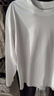 拇指白小T李乃文同款二代长袖T恤男秋季纯棉纯色百搭打底衫 皓白 XL 实拍图
