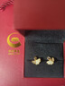 珍尚银中国黄金和田玉银耳钉女耳饰圣诞节礼物生日送女朋友老婆妈妈S925 实拍图