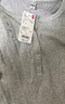 优衣库女装罗纹亨利领T恤/长袖修身短款内搭打底25新款479591 02 浅灰色 L /160/88A 实拍图