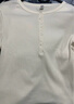 优衣库女装罗纹亨利领T恤/长袖修身短款内搭打底25新款479591 01 乳白色 S /155/80A 实拍图