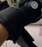 目丸保暖手套男女户外冬天骑行防寒风加绒厚触屏女防水冬季棉滑雪手套 4#雪花圆标黑色（拼色男款） 实拍图