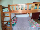 临稚胡桃木 儿童上下床实木高低床双层床上下铺床两层木床子母床 爬梯高箱款 上铺宽1.6米下铺宽1.8米 实拍图