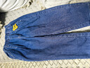 巴拉巴拉童装儿童牛仔裤男童女童加绒裤子秋冬宽松哈伦裤 牛仔深蓝88301 105 cm 实拍图