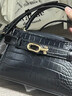 CHARLES&KEITH鳄鱼纹凯莉包手提斜挎婚包包女包生日礼物CK2-50270880-1 Black黑色 S 实拍图
