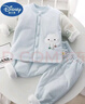 迪士尼宝宝宝宝套装婴幼儿衣服加棉秋冬棉衣套装分体式衣服纯棉内衣可开档衣 宝宝加棉套装(蓝色云朵) 80 实拍图