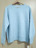 MUSLEY QUEEN羊绒羊毛衫女25秋季新款圆领拉毛拉绒柔软毛衣纯色无缝一体针织衫 浅兰 均码 实拍图