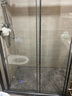 东鹏（DONGPENG）淋浴房三联动推拉门一字形卫生间隔断干湿分离玻璃浴室隔断沐浴房 枪灰缓冲1.7-1.79/2米高|极窄 升级1.0壁厚不锈钢+2cm极窄边框 实拍图