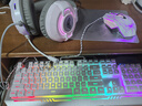 狼蛛（AULA）真机械手感键盘鼠标套装有线背光键盘电竞游戏专用笔记本台式电脑办公键鼠耳机三件套 银白【混光】键鼠耳机三件套 实拍图