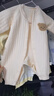 婧麒（JOYNCLEON）新生婴儿衣服秋冬季初生宝宝连体衣纯棉夹棉加厚哈衣爬服冬装 米色绣花熊 59cm 实拍图