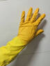 金钱花厨房洗碗家务洗衣服天然橡胶乳胶食品级胶皮清洁防水刷碗手套加厚 橙黄双色款促销一双 S码（适合手小女士或儿童） 实拍图