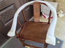 实木椅子中式圈椅围椅三件套茶桌椅榆木太师椅官帽椅主人椅靠背椅 胡桃色/围椅 整装 实拍图