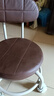 万向轮小凳子带滑轮矮凳家用换鞋凳儿童靠背椅子客厅圆凳软包板凳 咖啡棕-加固护腰碳钢架-万向轮 实拍图