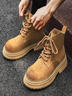 Dickies男士马丁靴高帮时尚男靴工装靴情侣靴男 土黄 40-男女款 实拍图
