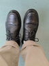 意尔康皮鞋男软底商务休闲鞋秋冬圆头加绒系带新款棉鞋 55476W黑色41 实拍图