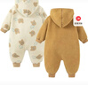 迷你巴拉巴拉婴儿连体衣棉服外出幼儿衣服保暖双面绒两面穿外套2025冬新款 咖色调00355 90cm 实拍图