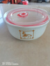 带盖泡面碗陶瓷保鲜碗 学生微波炉专用沙拉碗卡通泡面碗 保鲜碗6寸（花色随机） 实拍图