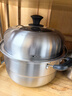 九阳（Joyoung）蒸锅不锈钢蒸锅家用炖汤蒸馒头包子鱼三层大容量汤锅28cm 实拍图