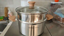 苏泊尔（SUPOR）婴童级316L不锈钢汤锅 燃气灶电磁炉通用 加厚煮锅煮面煮粥炖锅 【带蒸格】直径 24cm 实拍图