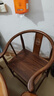 阳光半岛实木椅子中式圈椅围椅三件套茶桌椅榆木太师椅官帽椅主人椅靠背椅 胡桃色/围椅 经典 实拍图