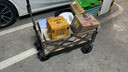 原始人（The Primitive）露营推车营地拖车户外折叠超大野营手拉车遛娃小推车野餐车桌板 【后开款带刹车】飞机款卡其 实拍图