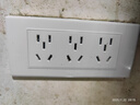 德力西（DELIXI）开关插座面板 CD601系列 118型三位五孔15孔插座面板 雅白 实拍图