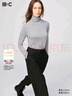 优衣库女装HEATTECH EXTRA WARM 混纺高领T恤/长袖 9%羊绒 478954 478954/07青灰色 XL 实拍图
