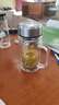 高硼硅双层加厚茶水分离办公杯大容量泡茶杯把手双层加厚茶杯硬厚 钢盖办公杯 400ml 1只 实拍图