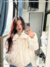 鲁雅尔韩系设计感波点毛领棉服女秋冬季甜美风加绒加厚棉袄外套短款棉衣 白色 L 实拍图