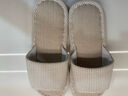 洁丽雅【2双装】亚麻拖鞋女夏季室内居家用吸汗防臭静音情侣凉拖鞋四季 卡其+天蓝 38-39 女+42-43男 实拍图