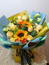 艾斯维娜鲜花速递向日葵混搭花束生日礼物全国同城配送 向日葵香槟韩式花束 实拍图