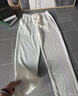尤芮轲胖子大码240斤垂感直筒裤子男秋冬季长裤百搭大码宽松阔腿休闲裤 K1346白色升级款 3XL 170斤至190斤可穿 实拍图