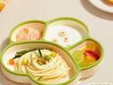 COOKSS 宝宝餐盘硅胶婴儿学吃饭分格儿童餐具辅食碗餐盘带吸盘 双拼绿 实拍图