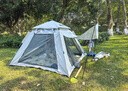 探险者（TAN XIAN ZHE）帐篷户外露营防雨过夜3人-4人速开便捷天幕二合一黑胶防晒帐篷 帐篷5-8人带充气垫套餐 实拍图