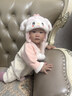 贝娜茜婴儿帽子秋冬季男女宝宝婴幼儿6-12个月保暖可爱护耳帽毛绒帽冬天 小兔兔-粉色 5个月-2岁（42-49CM） 实拍图
