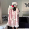 芭麦图HelloKitty凯蒂猫睡衣 珊瑚绒睡袍斗篷睡衣女秋冬季加绒加厚可爱 凯蒂猫斗篷睡袍+裤 M 女160推荐体重80-100斤 实拍图