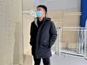 罗蒙（ROMON）鹅绒中长款可拆卸连帽加厚羽绒服男士冬季中青年保暖防风极寒外套 虾青 L (175) （适合120-135斤） 实拍图