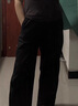 优衣库女装休闲廓形长裤/系腰带弯刀镰刀裤子481028 481028/09黑色 M 实拍图