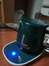 陶瓷杯保温杯垫电热杯垫水杯恒温加热器恒温暖杯器办公室茶座暖奶器保温底座生日礼物女 时尚绿礼盒装【杯垫+带盖大肚杯+勺子】 暖暖杯套装 实拍图