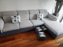 轩说贵妃组合中小户型布艺沙发实木框架现代简约客厅家具现代简约沙发 四人位+贵妃2.8米(舒适版) (高密度海绵座包/丝光绒布) 实拍图