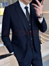 罗蒙西服套装男士修身职业正装西装套装商务伴郎服新郎服结婚礼服男装 实拍图