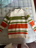 迪士尼儿童羊毛衫男童毛衣秋冬新款针织打底衫加厚小童宝宝韩版洋气 绿色 太阳条纹 100 建议2-3岁左右 晒单实拍图