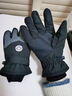 目丸保暖手套男女户外冬天骑行防寒风加绒厚触屏女防水冬季棉滑雪手套 4#雪花圆标黑色（拼色男款） 实拍图