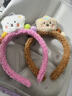 毛绒小熊洗脸发箍女高颅顶压发敷面膜专用头箍发饰2024冬季新款 玫红色/ 实拍图