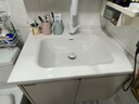 欧派浴室柜陶瓷一体盆奶油风洗脸盆柜卫生间洗漱台洗手盆柜组合卫浴柜 奶油白 智能镜柜款70cm 实拍图