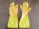 金钱花厨房洗碗家务洗衣服天然橡胶乳胶食品级胶皮清洁防水刷碗手套加厚 橙黄双色款促销一双 S码（适合手小女士或儿童） 实拍图