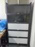 七序厨房置物架落地多层防尘收纳柜家用微波炉烤箱储物柜碗柜餐边柜 【特厚】二门三层长50宽32高80 实拍图
