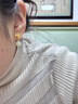 珍尚银中国黄金和田玉银耳钉女耳坠饰轻奢圣诞节礼物生日送女友老婆S925 实拍图